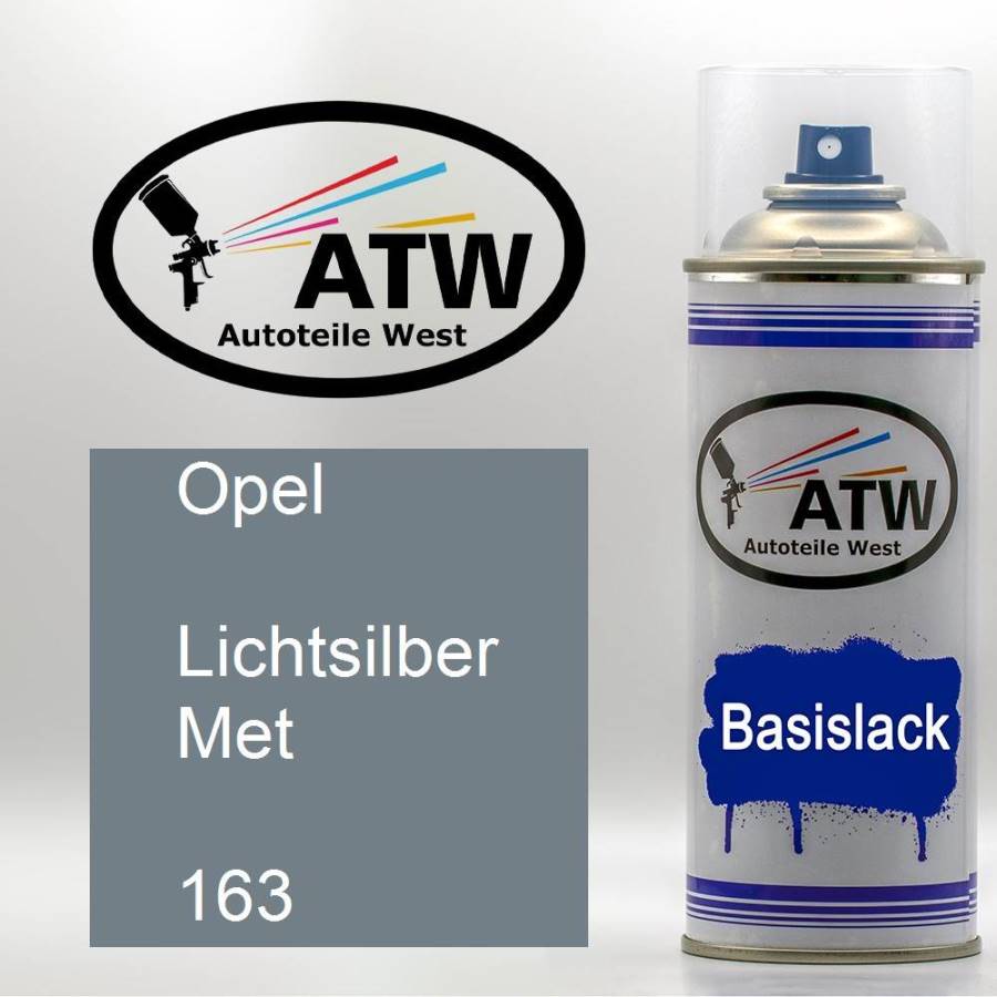 Opel, Lichtsilber Met, 163: 400ml Sprühdose, von ATW Autoteile West.